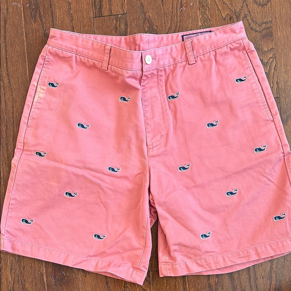 Vineyard Vines Pink Whale Embroidered Shorts